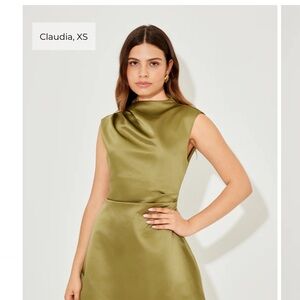 The Ultimate Muse Satin Straight Neck Mini Dress MAKE AN OFFER